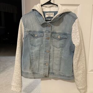 Wallflower Light Blue Denim Jacket with White Hood